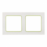 Рамка 2гн белый вставка зеленая Стокгольм PROxima EKF (1/25/200)