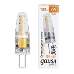 Лампа Gauss Basic G4 12V 2W 180lm 3000K силикон LED 1/20/200