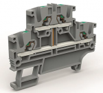 Зажим клеммный проходной 71.6мм размер ячейки 5.2мм на DIN-рейку 2 уровня сечение провода 2.5мм² 24А термопласт DKC (ДКС) Зажим клеммный проходной 71.6мм размер ячейки 5.2мм на DIN-рейку 2 уровня сечение провода 2.5мм² 24А термопласт DKC (ДКС)