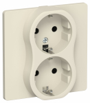 Розетка 2гн с З/К с/у сливочный в сборе 16А РС12-0-К-ФлСл FLITE IEK (1/60)