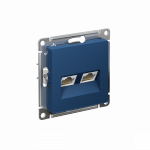 Розетка 2гн комп+комп RJ45+RJ45 с/у аквамарин механизм AtlasDesign Systeme Electric  (1/10)