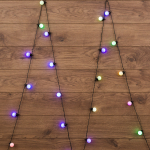 Гирлянда светодиодная "Мультишарики" 30мм, 5м, IP20 темно-зеленый ПВХ  25 диодов, цвет RGB Neon-Night (1/1/1)