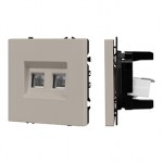 Механизм сдвоенной компьютерной розетки SCT-NOBE-MPC2-SFPL-CA (RJ-45, CAT6) (Arlight, Кашемир)