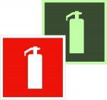 Знак F 04 "Огнетушитель" 200х200 мм, пленка самоклеящаяся с покрытием фотолюминесцентным ГОСТ Р 12.4.026-2001 EKF