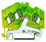 Клемма заземляющая 1уровней 50.5мм на DIN-рейку 2.5мм² ширина ячейки5 без торцевой изолирующей пластины Wago Клемма заземляющая 1уровней 50.5мм на DIN-рейку 2.5мм² ширина ячейки5 без торцевой изолирующей пластины Wago