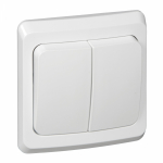 Выключатель 2кл с/у белый Этюд Systeme Electric (1/20) Выключатель 2кл с/у белый Этюд Systeme Electric (1/20)