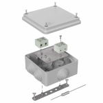 Коробка огнестойкая для о/п 40-0300-FR6.0-4-П Е15-Е120 с термопредохранителем RAL7035 100х100х50 (14 шт/кор) Промрукав