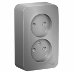 Розетка 2гн без З/К шторки о/у алюминий изол.пласт. 16А IP20 Blanca Schneider Electric Розетка 2гн без З/К шторки о/у алюминий изол.пласт. 16А IP20 Blanca Schneider Electric