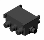 Коробка разветвительная КР1301 с/у черная монолит 8-ми рожковая 118х76х58 IP44 Hegel (1/72/72)