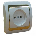 Розетка 1гн без З/К с/у белый вставка золото керамика 16А Mimoza Makel (1/12/120) Розетка 1гн без З/К с/у белый вставка золото керамика 16А Mimoza Makel (1/12/120)