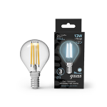 Лампа светодиод 13Вт Шар Е14 4100К 1150Лм филамент прозр Gauss Black Filament (1/10/50) Лампа светодиод 13Вт Шар Е14 4100К 1150Лм филамент прозр Gauss Black Filament (1/10/50)