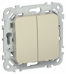 FLITE Выключ. 2-кл. кноп. прох. 10А ВС62-2-0-ФлШ шам. IEK