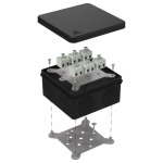 Коробка огнестойкая для о/п двухкомпонентная 60-0300-FR2.5-12 Е15-Е120 RAL9005 100х100х50 (14 шт/кор) Промрукав