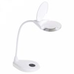 Лупа настольная 3D+12D с подсветкой 3LED, сенсорная регулировка яркости, EXPERT, белая REXANT (1/1/6)