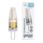 Лампа Gauss Basic G4 12V 2W 190lm 4100K силикон LED 1/20/200