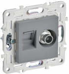 Розетка 2гн комп+ТВ RJ45+TV с/у серый механизм кат.6E SK-A15Gr SKANDY IEK (1/10/100) Розетка 2гн комп+ТВ RJ45+TV с/у серый механизм кат.6E SK-A15Gr SKANDY IEK (1/10/100)