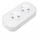 Колодка 2гн без З/К белая 6А Rexant (1/1/50)