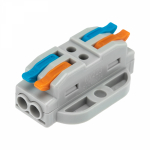 Клемма СМК 222-422P проxодная 2 полюса, с монтажной площадкой (0,08-4 мм²), серая (блистер 5 шт./уп.) REXANT