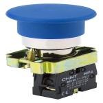 Кнопка управления "Грибок" Φ40мм самовозв. NP2-BC62 без подсветки, синяя 1НЗ, IP40  CHINT (1)