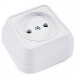 Розетка 1гн без З/К о/у белый 16А IP20 Siva Ustu Makel (1/10/100)