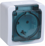 Розетка 1гн с З/К c крыш. о/у дымчатый 16А IP54 РСб20-3-ГПБд Гермес PLUS IEK (1/10/100)