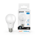 Лампа светодиод 7Вт груша А60 Е27 6500K 560Лм матовая Gauss Elementary (1/10/100)