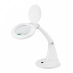 Лупа настольная малая 3Х +доп.12Х с подсветкой 60 LED, белая REXANT (1/1/8)