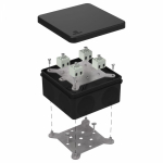 Коробка огнестойкая для о/п двухкомпонентная 60-0300-FR2.5-8 Е15-Е120 RAL9005 100х100х50 (14 шт/кор) Промрукав