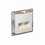 Розетка 2гн комп+комп RJ45+RJ45 с/у жемчуг механизм кат.5е AtlasDesign Systeme Electric  (1/10)