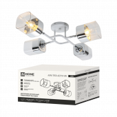 Светильник потолочный поворотный 4хЕ27 прозрачные плафоны, белый корпус AURA TESO-4E27ST-WH IN HOME (1)