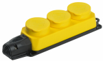 Колодка 3гн с З/К желтая каучук с крышкой IP44 РБ33-1-0м ОМЕГА IEK (1/10/40)