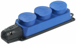 Колодка 3гн с З/К синяя каучук с крышкой IP44 РБ33-1-0м ОМЕГА IEK (1/10/40)