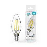 Лампа Gauss Basic Filament Свеча 4W 480lm 4000K E14 LED 1/10/50