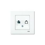 Розетка 1гн ТФ RJ11 с/у белый Karre Viko (1/12/120)