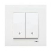 Выключатель 2кл прох с/у белый IP20 Karre Viko (1/12/120)