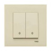 Выключатель 2кл прох с/у крем IP20 Karre Viko (1/12/120)