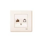Розетка 1гн комп RJ45 с/у крем кат.5е Karre Viko (1/12/120) Розетка 1гн комп RJ45 с/у крем кат.5е Karre Viko (1/12/120)