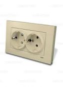 Розетка 2гн с З/К с/у крем 16А Karre Viko (1/10/100)