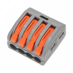 Клемма на 4 пров 222-414 (0,08-4мм) с рычажком без пасты серая REXANT (50/3000)