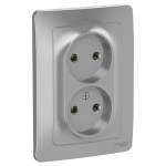 Розетка 2гн без З/К с/у алюминий 16А Blanca Systeme Electric (1/6) Розетка 2гн без З/К с/у алюминий 16А Blanca Systeme Electric (1/6)