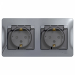 Розетка 2гн с З/К с крыш. шторки с/у алюминий в сборе 16А IP44 Glossa Systeme Electric (1/10/60) Розетка 2гн с З/К с крыш. шторки с/у алюминий в сборе 16А IP44 Glossa Systeme Electric (1/10/60)