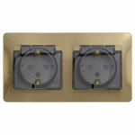 Розетка 2гн с З/К шторки с/у титан в сборе 16А IP44 Glossa Systeme Electric Розетка 2гн с З/К шторки с/у титан в сборе 16А IP44 Glossa Systeme Electric