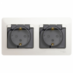 Розетка 2гн с З/К с крыш. шторки с/у перламутр в сборе IP44 Glossa Systeme Electric (1/10/60) Розетка 2гн с З/К с крыш. шторки с/у перламутр в сборе IP44 Glossa Systeme Electric (1/10/60)