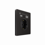 Systeme Infinity, Розетка С/У с ЗК и зар.устр.USB А+С 20Вт (250В, 16А, защит.шторки), Полярная ночь Systeme Infinity, Розетка С/У с ЗК и зар.устр.USB А+С 20Вт (250В, 16А, защит.шторки), Полярная ночь