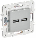 Розетка 2гн USB+USB A+A с/у серебряный механизм 3,1А SK-R15S SKANDY IEK (1/10/100)