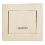 Выключатель 1кл с подсв с/у крем IP20 Defne Makel (1/12/120)