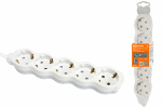 Удлинитель бытовой "Люкс" УЛ05 5 гнезд, 1,5м, с/з, с з/ш, ПВС 3х1мм2 16А/250В бело-серый TDM Удлинитель бытовой "Люкс" УЛ05 5 гнезд, 1,5м, с/з, с з/ш, ПВС 3х1мм2 16А/250В бело-серый TDM