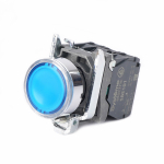 Кнопка SB4 с подсветкой в сборе модульная 22мм синяя металл 24ВDC 1НО+1НЗ