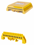 Шина "PE" "земля" в желтом изоляторе на DIN-рейку 8x12мм 12 групп TDM Шина "PE" "земля" в желтом изоляторе на DIN-рейку 8x12мм 12 групп TDM