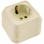 Розетка 1гн с З/К о/у крем 16А IP44 Nemliyer Makel (1/10/100)